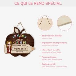 Plaque En Bois Personnalisée À Suspendre - Bienvenue Dans La Classe -Cadeau Plus FR4 a7cfafd6 a0ef 47ce 830d f2e71530b185