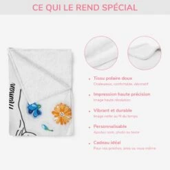 Plaid Personnalisé Maman Florale -Cadeau Plus FR4 f7f387e8 260e 42e4 889d 3d8dbe04e4ea