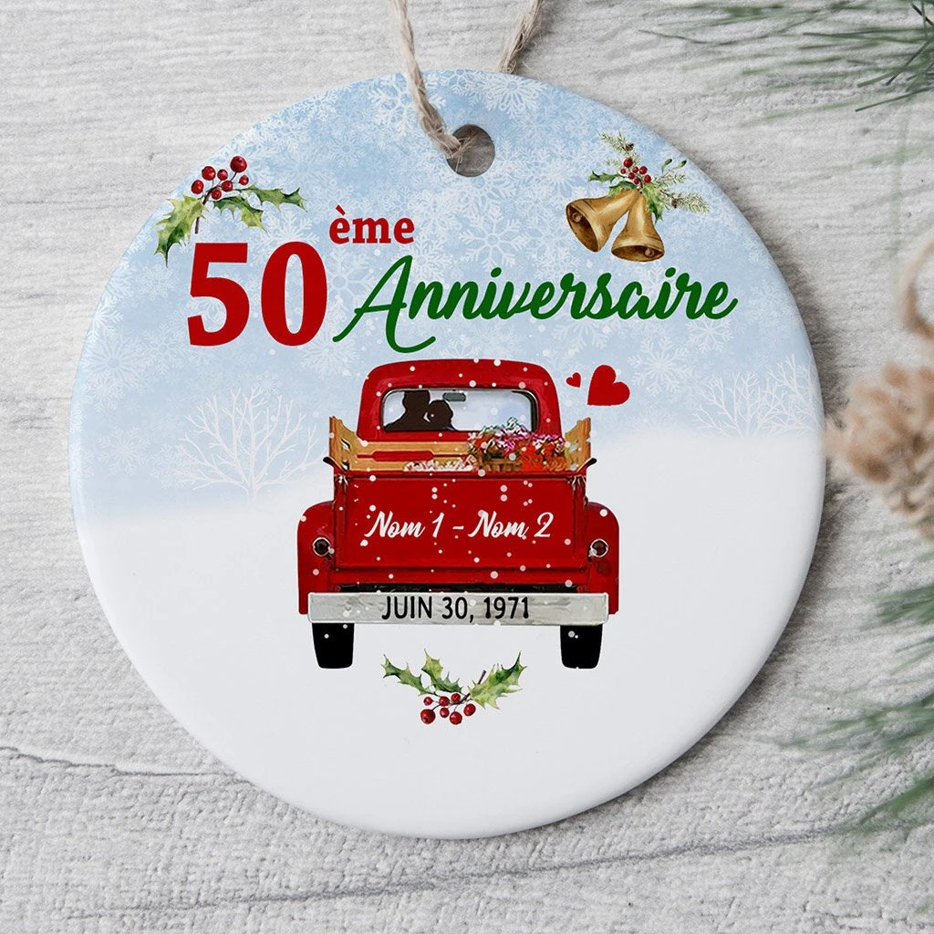 Ornement Anniversaire De Mariage Personnalisé 3 Ornement Anniversaire De Mariage Personnalisé