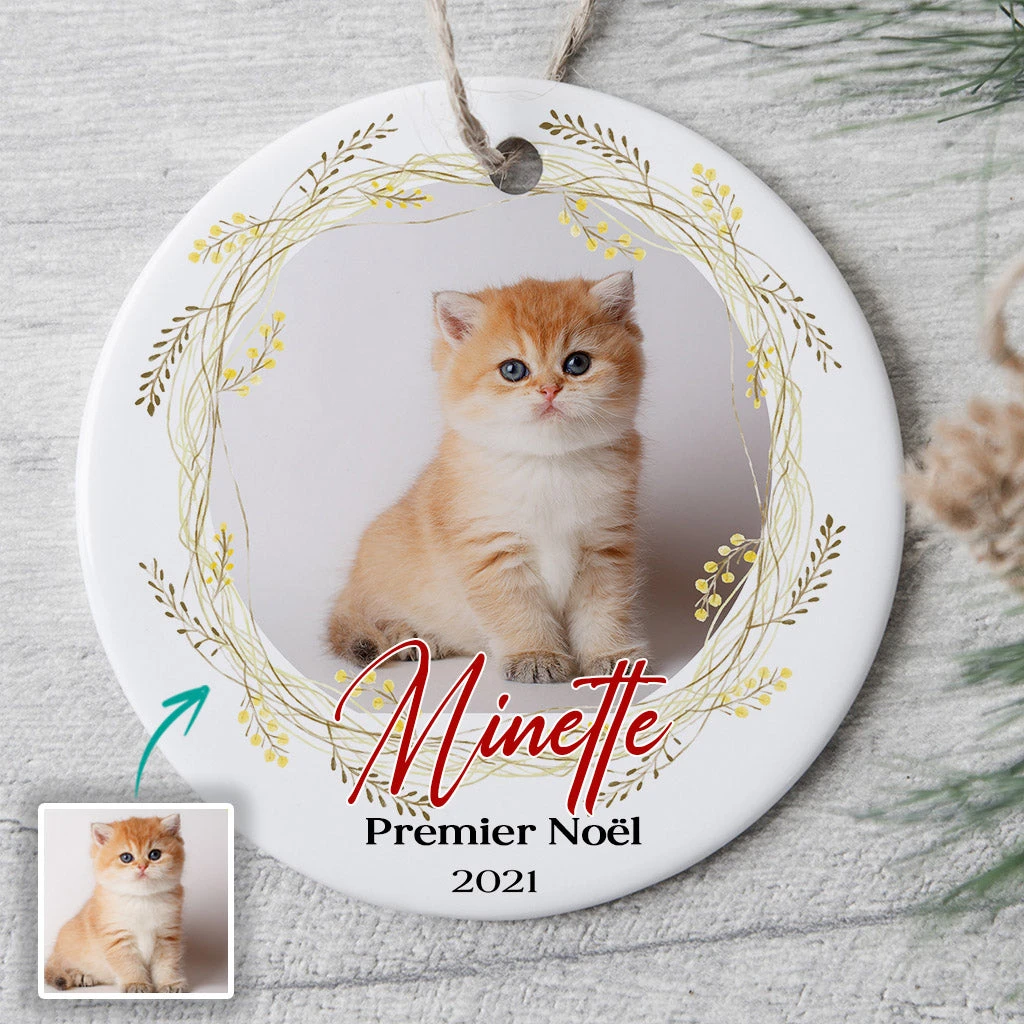 Ornement Premier Noël De Chat Amoureux Des Chats Personnalisé 3 Ornement Premier Noël De Chat Amoureux Des Chats Personnalisé