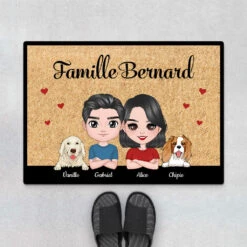 Paillasson Personnalisé Famille Et Chien