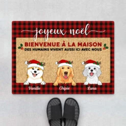 Bienvenue À La Maison - Paillasson Chien Personnalisé
