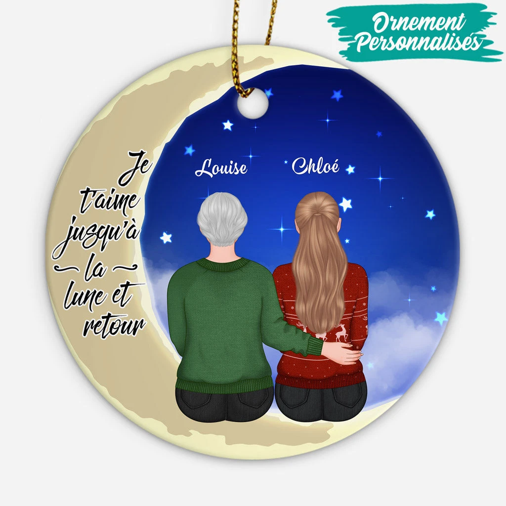 Ornement Je T'aime Jusqu'à La Lune Et Retour Personnalisé 4 Ornement Je T'aime Jusqu'à La Lune Et Retour Personnalisé – Image 2
