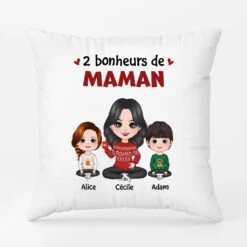 Coussin Les Bonheurs De Maman Avec Elle Personnalisé