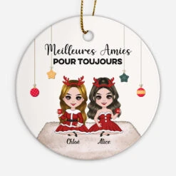 Ornement Meilleures Amies Pour Toujours Personnalisé