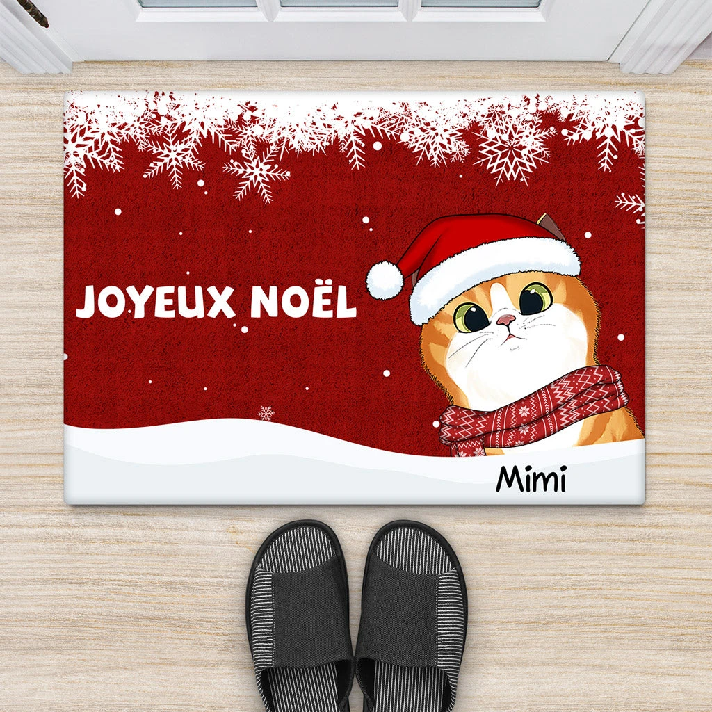Tapis Personnalisé Chat - Bonnet Noel Chat 4 Tapis Personnalisé Chat - Bonnet Noel Chat – Image 2