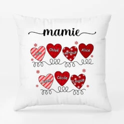 Coussin Maman Mamie Cœurs Personnalisé