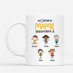 Mug Personnalisé Fete Des Grand Mere - Cette Mamie Appartient À - Enfants Mignons