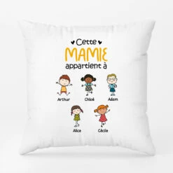 Coussin Cette Mamie Appartient À Mignonnettes Personnalisé