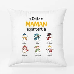 Coussin Cette Maman Appartient À Bonhommes Personnalisé