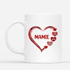 Tasse Personnalisée Fete Des Grand Mere - Mamie Mug - Grand Cœur Rouge