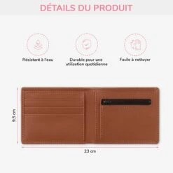 Portefeuille En Cuir Personnalisé Homme - Papy Avec Poings Authentiques -Cadeau Plus Mockup3FR