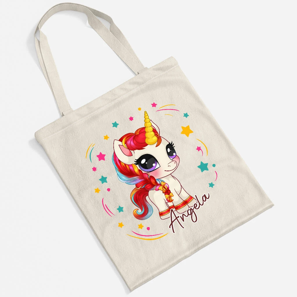 Enfant Licorne Avec Étoiles - Tote Bag Enfant Avec Licorne Personnalisé 4 Enfant Licorne Avec Étoiles - Tote Bag Enfant Avec Licorne Personnalisé – Image 2