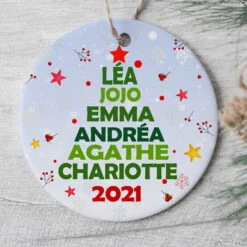 Ornement De Noël Pyramide De Noms Personnalisé