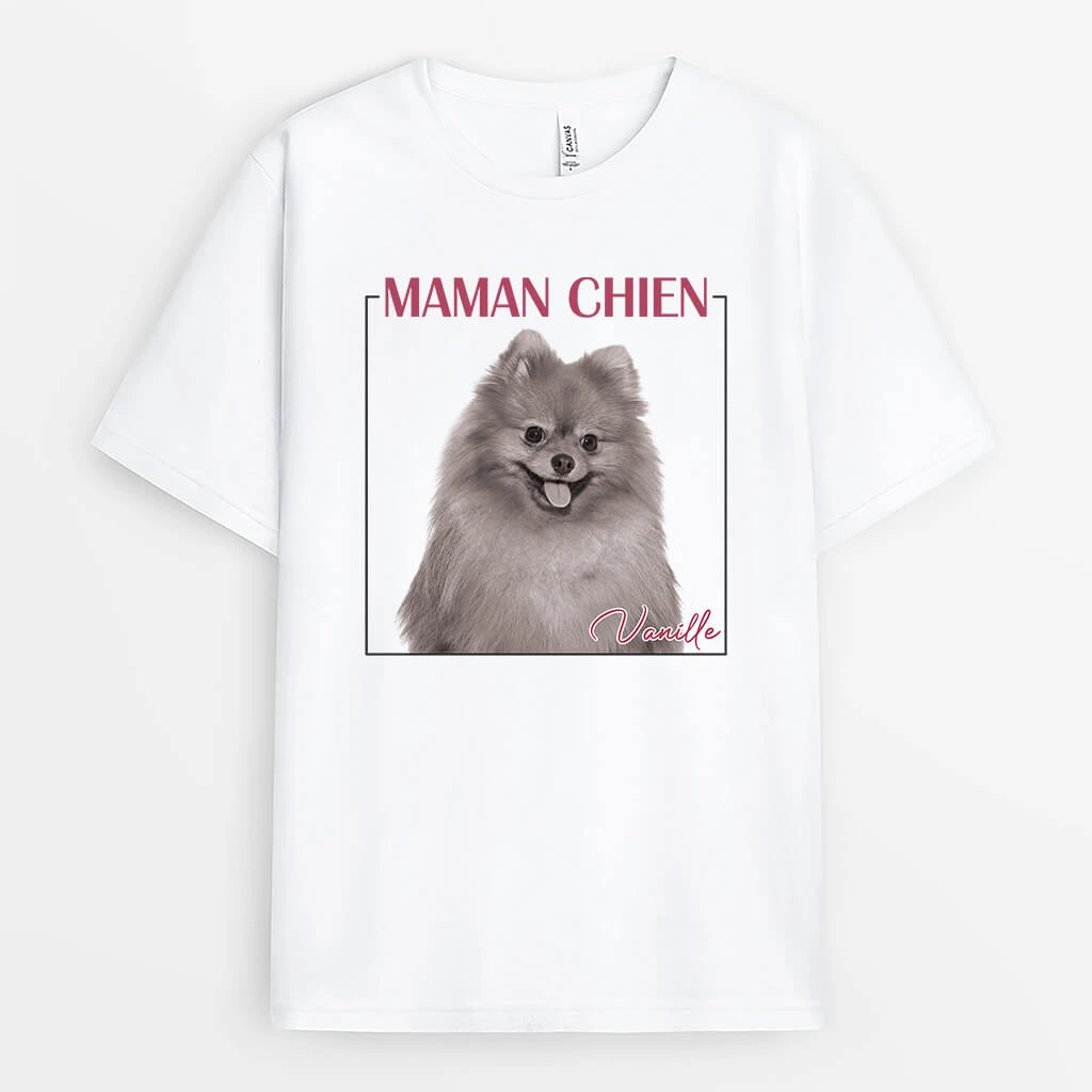 Maman Chien Avec Photo De Chien - T-shirt Original Pour Amoureux Des Chiens 3 Maman Chien Avec Photo De Chien - T-shirt Original Pour Amoureux Des Chiens