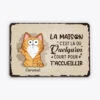 Plaque Métal Personnalisée – La Maison, Version Chat Accueillant -Cadeau Plus fr1 378b8377 7de2 4fcb b78b f32aef320b3d