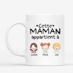 Mug Cette Mamie/Maman Appartient à Prénoms D'enfants Personnalisé