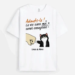 Tee Shirt Chat Personnalisé - La Vie Ennuyeuse Sans Chat Mignon