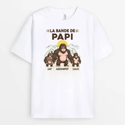 La Bande À Papy Version Gorilles Avec Montagnes - T-Shirt Personnalisé Pour Papy