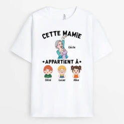Cette Mamie Appartient À Ces Petits-Enfants Adorables - Tee Shirt Mamie Personnalisé