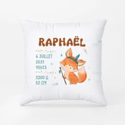 Enfant Renard Et Ses Informations - Coussin Enfant Personnalisé
