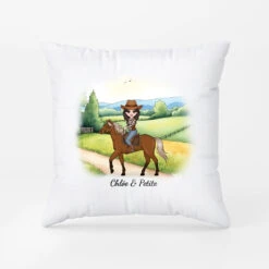 Femme Sur Son Cheval - Coussin Personnalisé Femme