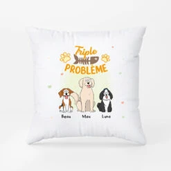 Triple Problème Version Chien - Coussin Personnalisé Chien