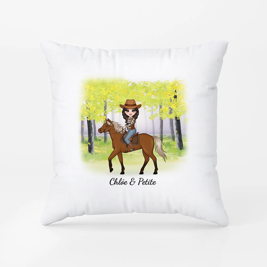Femme Sur Son Cheval - Coussin Personnalisé Femme 4 Femme Sur Son Cheval - Coussin Personnalisé Femme – Image 2