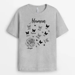 Mamie, Rose Et Papillons - T-shirt Personnalisé Pour Mamie -Cadeau Plus fr2 7baca941 85a9 4c24 9219 e776f37ca82f