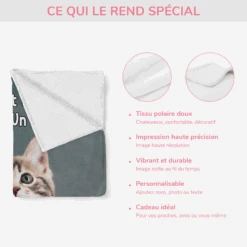 Plaid Personnalisé Photo Chat - La Meilleure Vie -Cadeau Plus fr4 f30a8d97 9667 47fb b367 94f363e68845