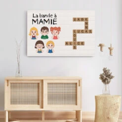 Toile Mot Croisé Famille Personnalisé - La Bande À Mamie -Cadeau Plus frba 7517d061 d440 4b31 b408 6ae6d6a4e398